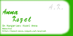 anna kszel business card